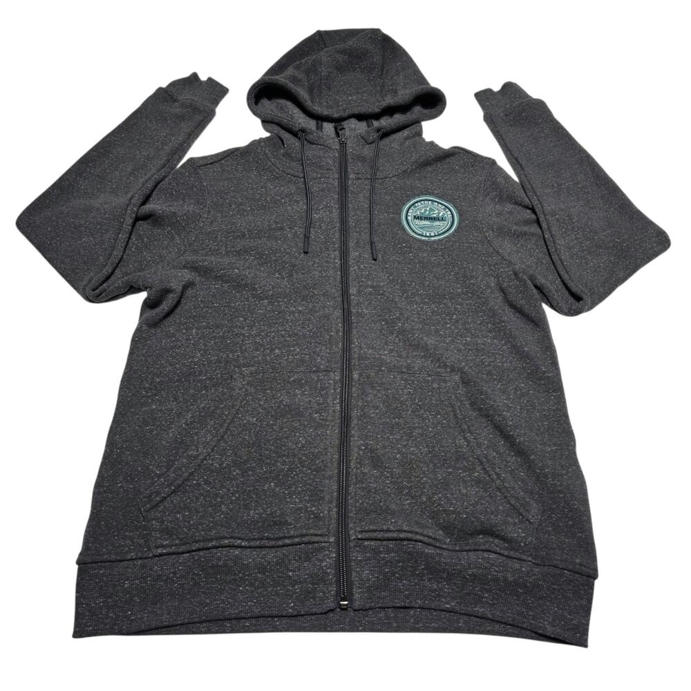 Merrell Full Zip Hoodie Sweatshirt Men's Small Gray Hiking Activewear Outdoor